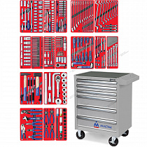 Набор инструментов "ЭКСПЕРТ" в серой тележке, 323 предмета