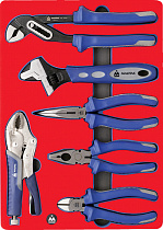 Набор пассатижей, плоскогубцев и бокорезов, ложемент, 6 предметов 