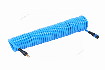 Шланг воздушный спиральный ПУ с быстроразъемным соединением Ø 8х12 мм, 11 м