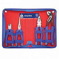 Набор пассатижей, плоскогубцев и бокорезов, в футляре на молнии, 4 предмета 